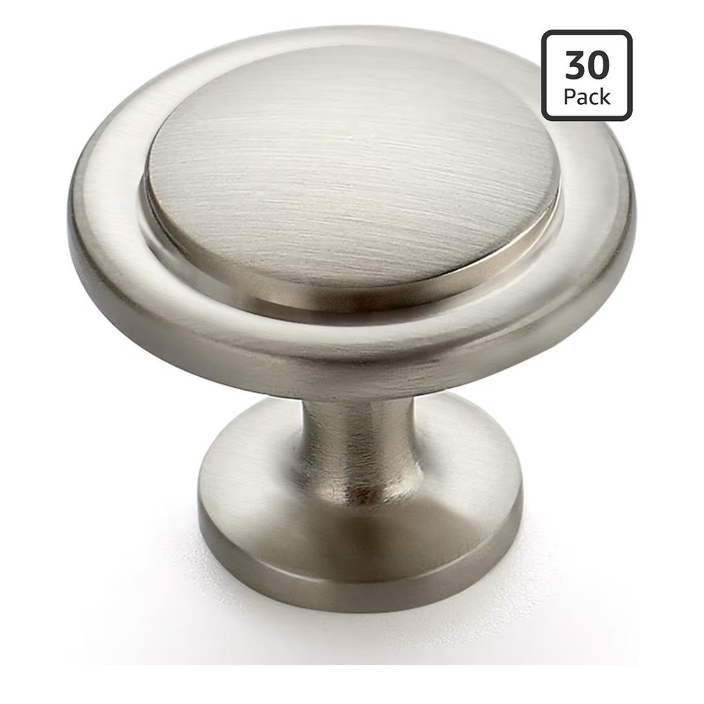 30 Pack Brushed Nickel Cabinet Pulls 1-1/4 inch Kitchen Drawer Pulls Silver
